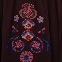 Clearance Jupe longue élastique magoo fleurs brodées Femme Femme Jupe, Robe