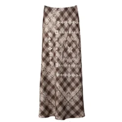 Best Jupe longue regular vava à carreaux Femme Femme Jupe, Robe