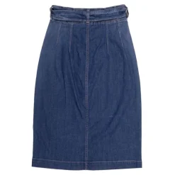 Discount Jupe mi longue blue ajustée denim avec ceinture Femme Femme Jupe, Robe