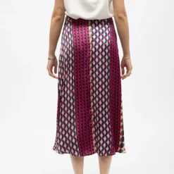 Online Jupe mi longue effet satiné à motifs geométriques jenny Femme Femme Jupe, Robe