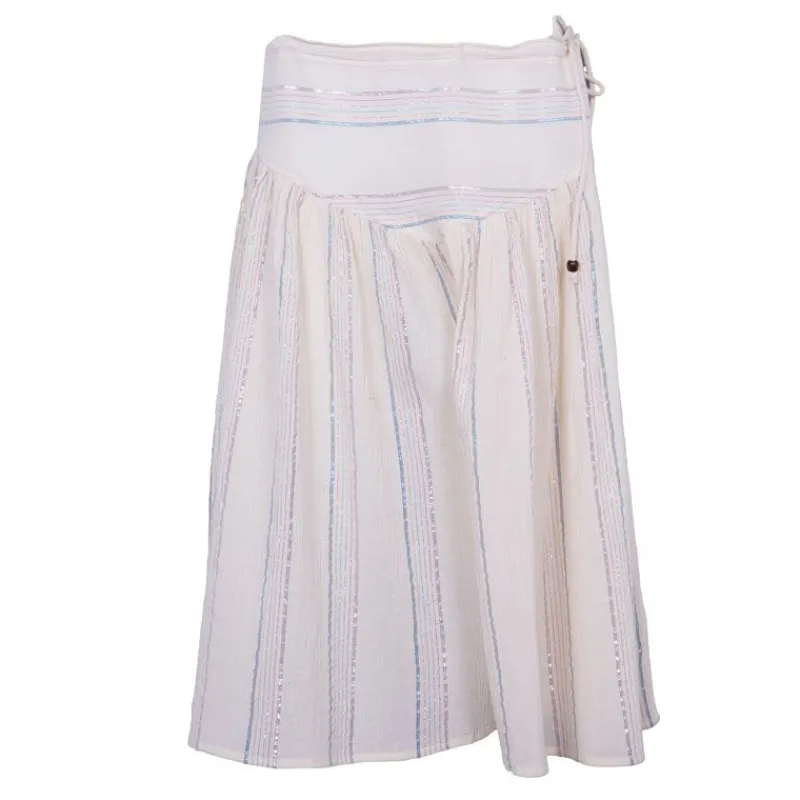 Clearance Jupe mi longue fils brillants à rayures Femme Femme Jupe, Robe