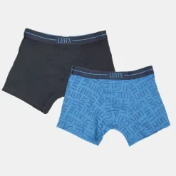 Sale Lot 2 boxers coton avec logo liseré sur l'élastique Homme Homme Boxer, Caleçon