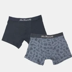 Online Lot 2 boxers coton imprimé Western logo manuscrit Homme Homme Boxer, Caleçon