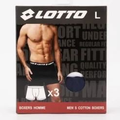 Clearance Lot de 3 boxers coton blanc noir bleu marine Homme Homme Boxer, Caleçon