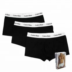Outlet Lot de 3 boxers coton doux bicolores Homme Homme Boxer, Caleçon