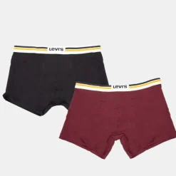 Best Lot de 2 boxers coton élastique avec liseré coloré Homme Homme Boxer, Caleçon