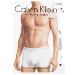 New Lot de 3 boxers unis coton stretch homme Homme Boxer, Caleçon