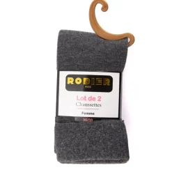 Lot de 2 chaussettes unies Femme Femme Chaussettes