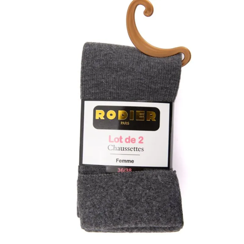 Lot de 2 chaussettes unies Femme Femme Chaussettes