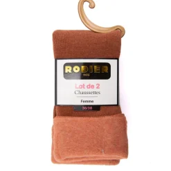 Sale Lot de 2 chaussettes unies Femme Femme Chaussettes