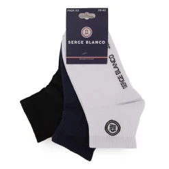 Hot Lot de 3 paires de chaussettes semi montantes logo cheville Homme Homme Chaussettes