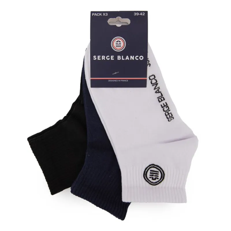 Hot Lot de 3 paires de chaussettes semi montantes logo cheville Homme Homme Chaussettes