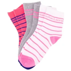 Clearance Lot de 3 paires de chaussettes colorées à rayures Enfant Enfant Chaussettes