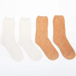 Hot Lot de 2 paires de chaussettes velours 22427 Femme Femme Chaussettes