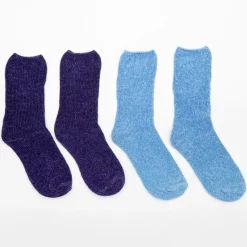 Sale Lot de 2 paires de chaussettes velours 22427 Femme Femme Chaussettes