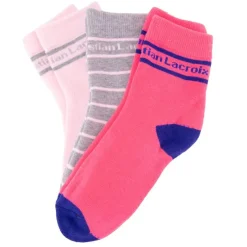 Clearance Lot de 3 paires de chaussettes colorées à rayures Enfant Enfant Chaussettes