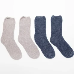 New Lot de 2 paires de chaussettes velours 22427 Femme Femme Chaussettes