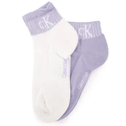 New Lot de 2 paires de chaussettes Blanches & Lilas Femme Femme Chaussettes