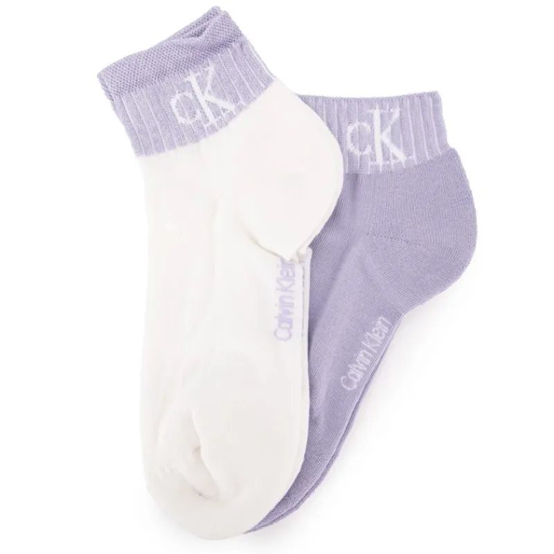 New Lot de 2 paires de chaussettes Blanches & Lilas Femme Femme Chaussettes