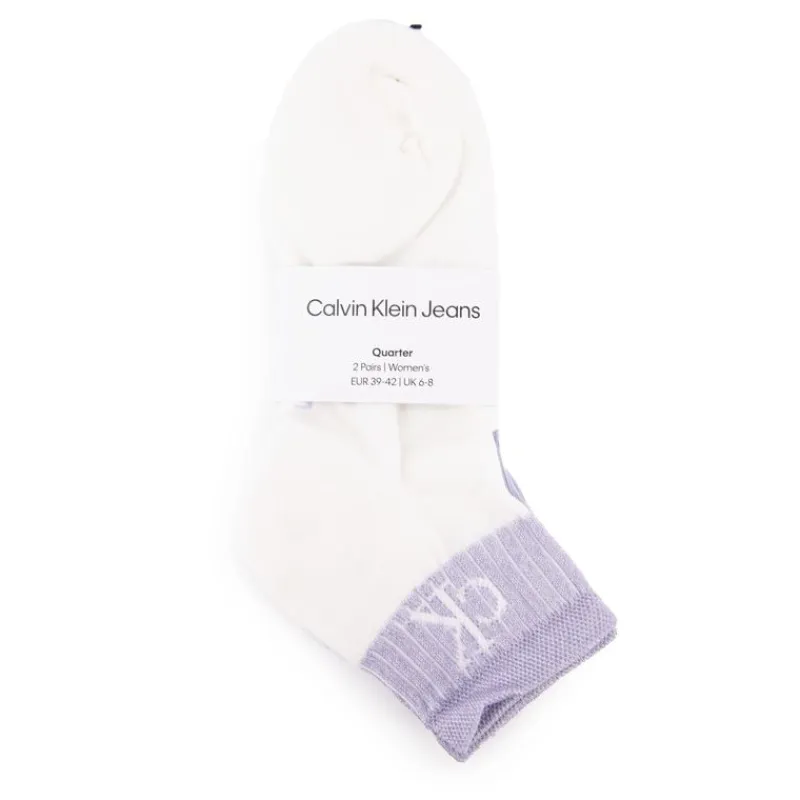 New Lot de 2 paires de chaussettes Blanches & Lilas Femme Femme Chaussettes