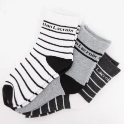 Sale Lot de 3 paires de chaussettes marinière Enfant Enfant Chaussettes
