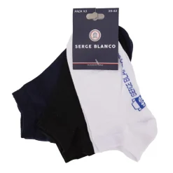 Outlet Lot de 3 paires de chaussettes basses avec logo coton Homme Homme Chaussettes