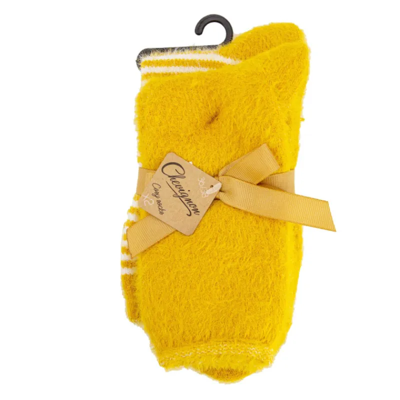 Clearance Lot de 2 paires de chaussettes fluffy Cheriane Femme Femme Chaussettes