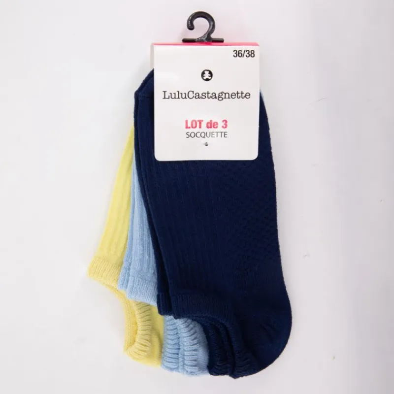 Clearance Lot de 3 paires de socquettes lalita Femme Femme Lingerie|Chaussettes