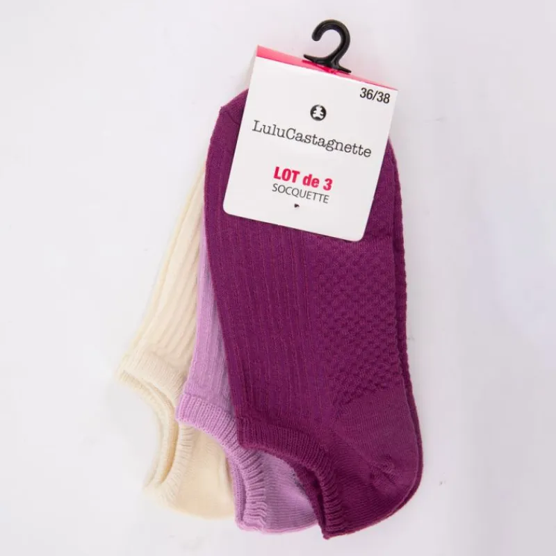 Discount Lot de 3 paires de socquettes lalita Femme Femme Lingerie|Chaussettes