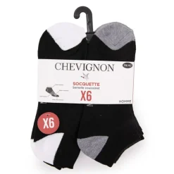 Discount Lot de 6 paires de socquettes Dali Bicolores Homme Homme Chaussettes