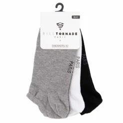 Sale Lot de 3 paires de socquettes sneakers t36-41 uni Femme Femme Chaussettes|Vetements De Sports Femme