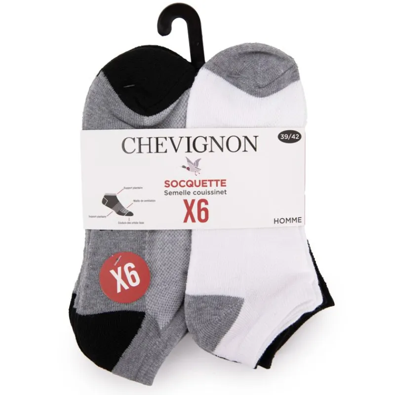Best Lot de 6 paires de socquettes Dali Bicolores Homme Homme Chaussettes