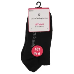 Lot de 6 socquettes pepita t 36/38 - 39/41 Femme Femme Chaussettes