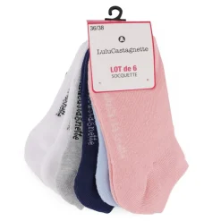 Discount Lot de 6 socquettes pepita t 36/38 - 39/41 Femme Femme Chaussettes