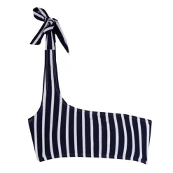 Sale Maillot de bain 2 pièces bleu rayure une épaule Femme Femme Maillot De Bain
