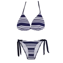 Best Maillot de bain 2 pièces rayures bleu et blanc Femme Femme Maillot De Bain