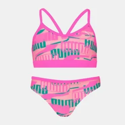 Online Maillot de bain 2p fluo pink combo culotte brassière Enfant Enfant Maillot De Bain