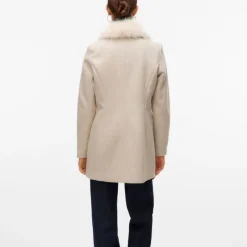 Clearance Manteau autumn oat meal col fausse fourrure Femme Femme Veste, Doudoune, Manteau