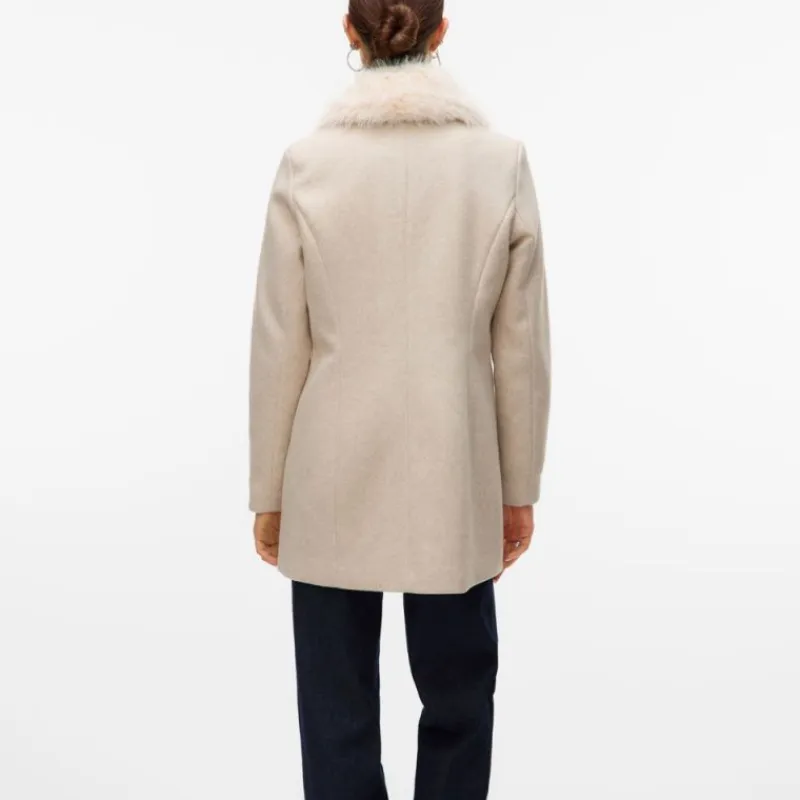 Clearance Manteau autumn oat meal col fausse fourrure Femme Femme Veste, Doudoune, Manteau