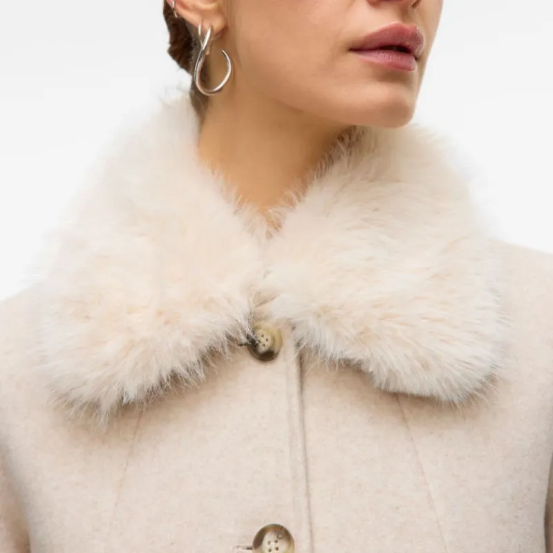 Clearance Manteau autumn oat meal col fausse fourrure Femme Femme Veste, Doudoune, Manteau