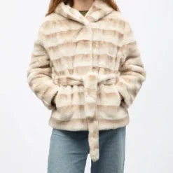 New Manteau fourrure white h25bonbo Femme Femme Veste, Doudoune, Manteau