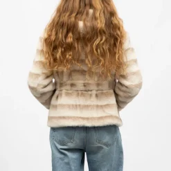 New Manteau fourrure white h25bonbo Femme Femme Veste, Doudoune, Manteau