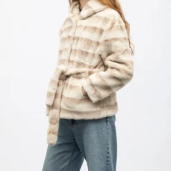 New Manteau fourrure white h25bonbo Femme Femme Veste, Doudoune, Manteau