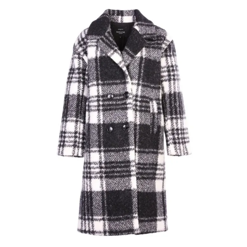Discount Manteau sastya à carreaux et blanc Femme Femme Veste, Doudoune, Manteau