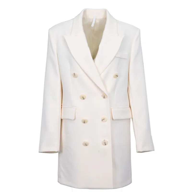 Online Manteau structuré mi long col à revers Femme Femme Veste, Doudoune, Manteau
