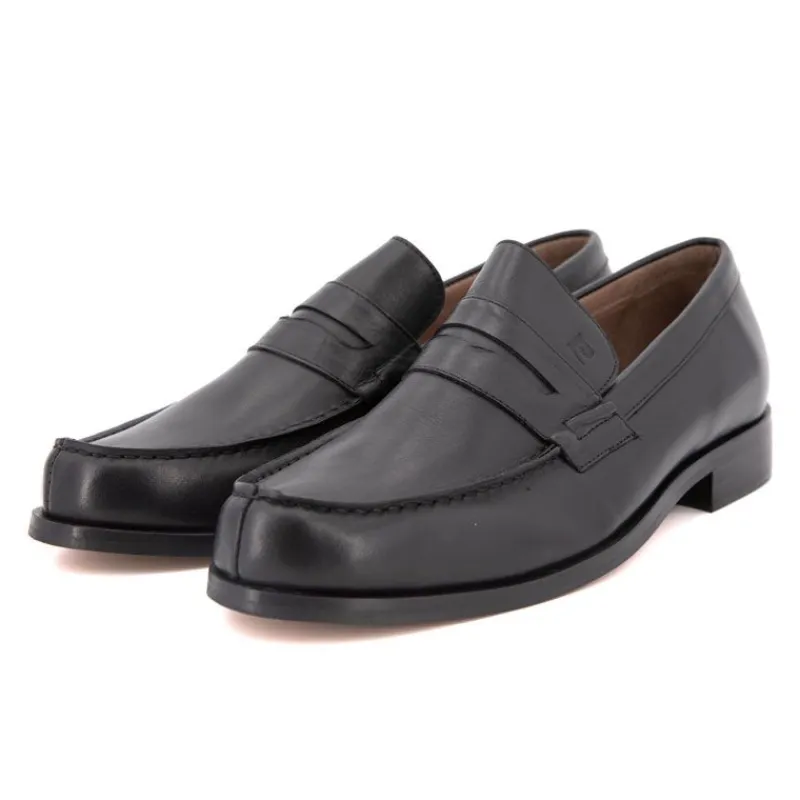 Outlet Mocassin cuir lisse couleur unie Homme Homme Chaussures De Ville|Mocassins