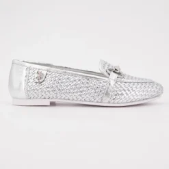 Discount Mocassin cuir tissé cherry avec boucle Femme Femme Derbies, Mocassins