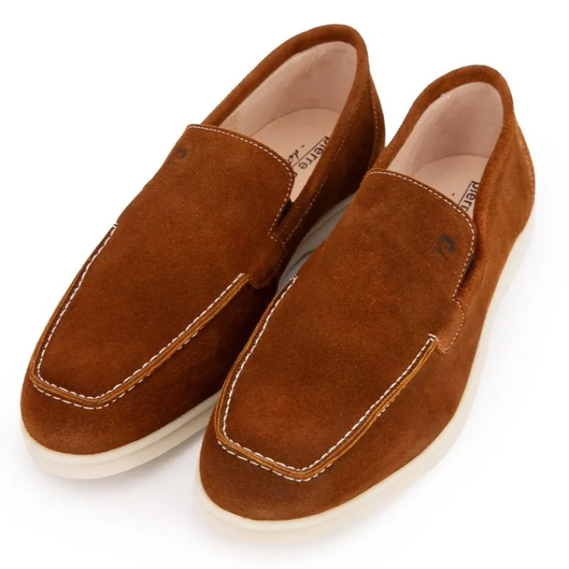 Clearance Mocassins cuir daim semelle blanche avec surpiqure blanche Homme Homme Mocassins