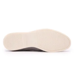Outlet Mocassins cuir daim semelle blanche avec surpiqure blanche Homme Homme Mocassins