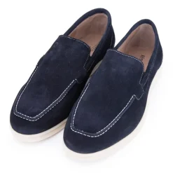 Clearance Mocassins cuir daim semelle blanche avec surpiqure blanche Homme Homme Mocassins